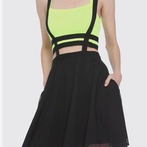 Cage and Mesh Suspender Skirt - Plus Size